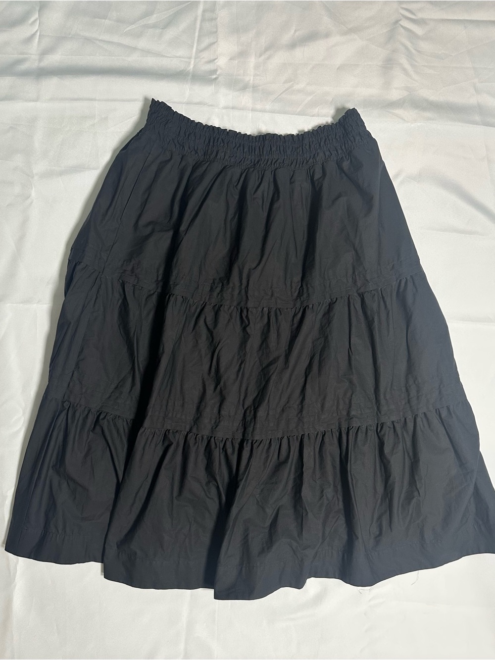 Anthropologie Black Tiered 100% Cotton Skirt Size 2X